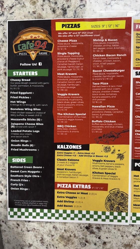Cafe 94 Pizza -N- More Menu image 4