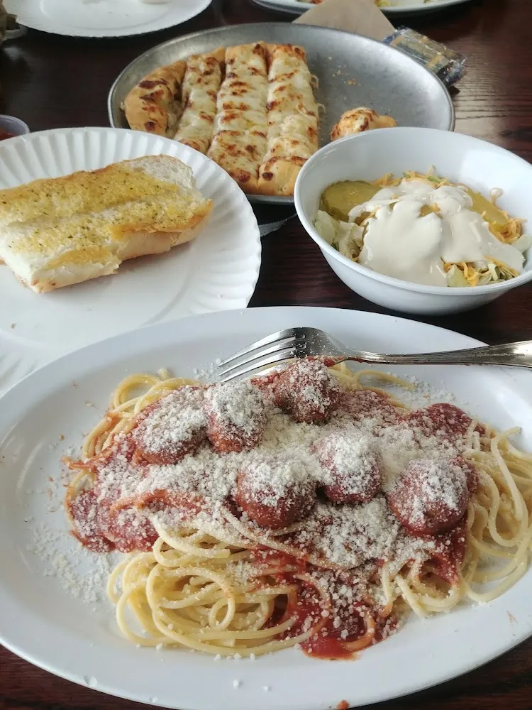 Spaghetti & Meatball & Garlic Bread